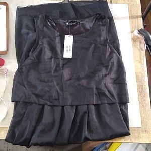 #579 women's size large black sleeveless floor length dress